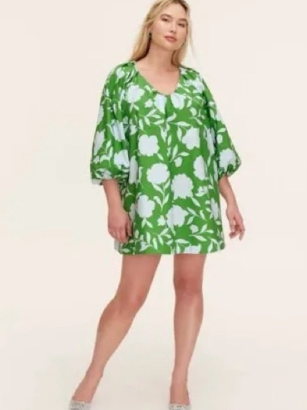 kate spade Green and White Floral A - Line Dress